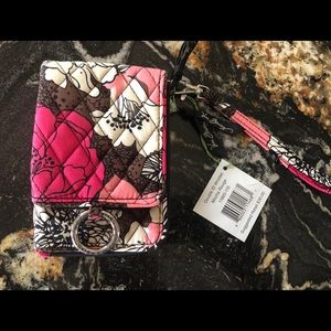NWT Vera Bradley Double ID wristlet Mocha Rouge